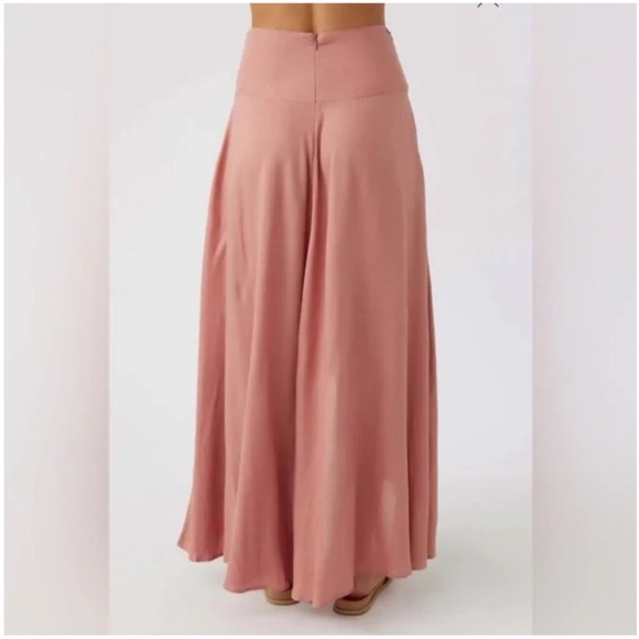 NWT O’Neill Ambrosio High-Low Maxi Skirt Women’s M Rose Pink High Rise Beach - Picture 4 of 16